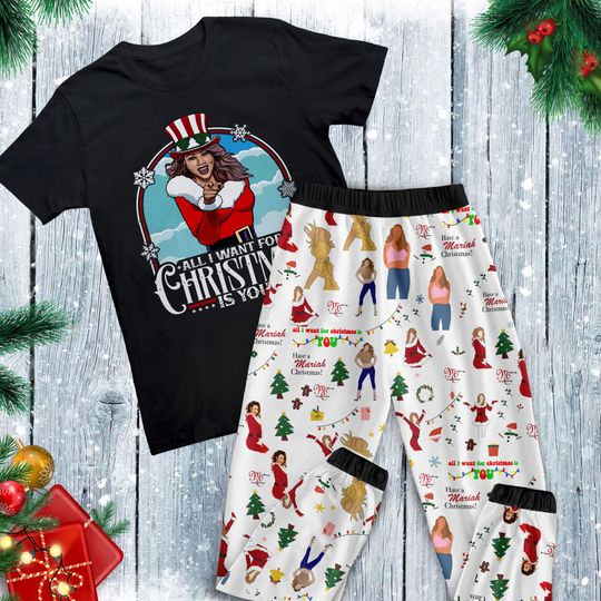Discover Mariah Carey Pajamas Set, Family Pajamas, Family Christmas Pajamas Set.