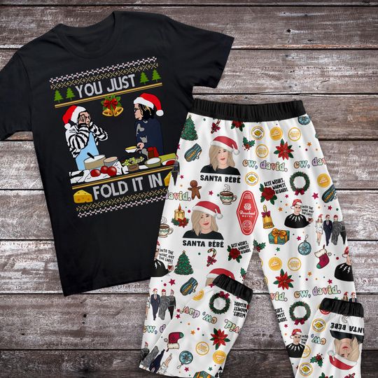 Discover Schitt's Creek Holiday Pajamas Set, David Moira Family Pajamas, Schitt's Creek Family Christmas Pajamas Set.