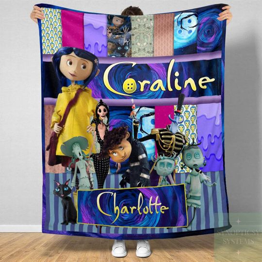 Discover Coraline Blanket, Spooky Movie Halloween Blanket, Halloween Coraline Blanket, Spooky Coraline Doll Blanket, Coraline Movie Blanket