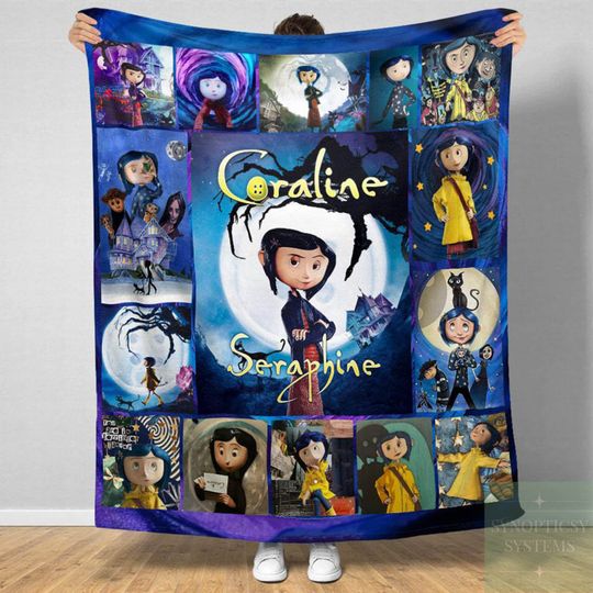 Discover Personalization Coraline Blanket, Cute Coraline Blanket, Cartoon Character Blanket, Horror Film Blanket, Gift For Kids, Fantasy Film Blanket