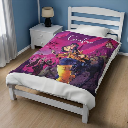 Discover Handmade Coraline Blanket | Personalized Name Throw | Cozy Blanket | Christmas Gift for Friends | DIY Winter Blanket