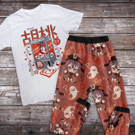 Hutao Genshin Impact Pajamas Set, Family Pajamas, Family Christmas Pajamas Set.