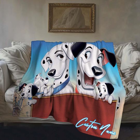 Discover Halloween Gift blanket 101 Dalmatians Custom Name Blanket Throw Flannel Blanket Personalized Birthday Gift.