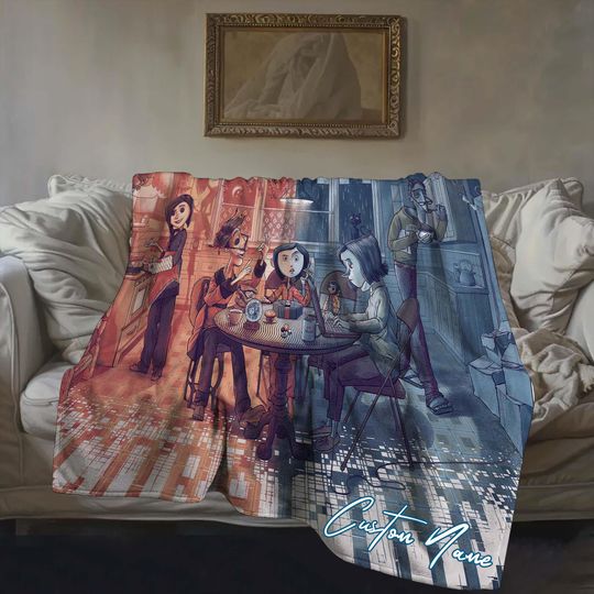 Discover Halloween Blanket Gift Blanket Coraline Custom Name Blanket Throw Flannel Blanket Personalized Birthday Gift.