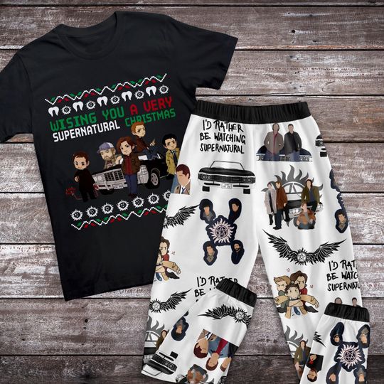 Supernatural Pajamas Set, Family Pajamas, Family Christmas Pajamas Set.