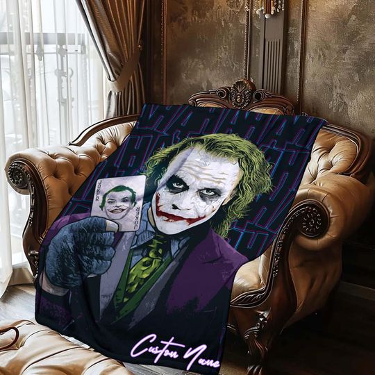 Discover Halloween Blanket Gift Blanket jokers Custom Name Blanket Throw Flannel Blanket Personalized Birthday Gift.