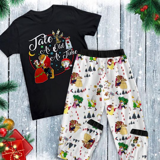 Discover Beauty and the Beast Pajamas Set, Family Pajamas, Family Christmas Pajamas Set.