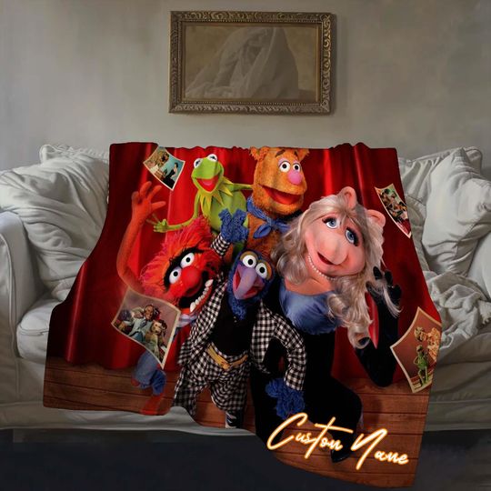 Halloween Blanket Gift Blanket Muppets Show Custom Name Blanket Throw Flannel Blanket Personalized Birthday Gift.