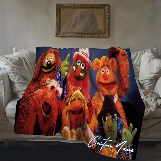 Halloween Blanket Gift Blanket Muppets Show Custom Name Blanket Throw Flannel Blanket Personalized Birthday Gift.