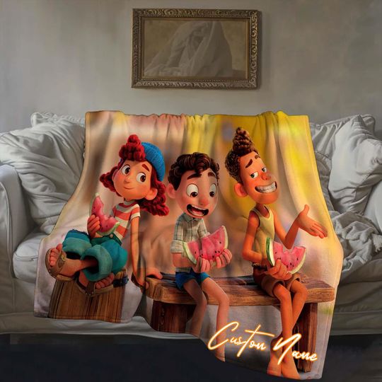 Discover Halloween Blanket Gift Blanket Luca Custom Name Blanket Throw Flannel Blanket Personalized Birthday Gift.