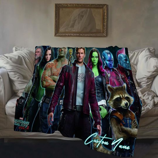 Halloween Blanket Gift Blanket Guardians Of The Galaxy Custom Name Blanket Throw Flannel Blanket Personalized Birthday Gift.
