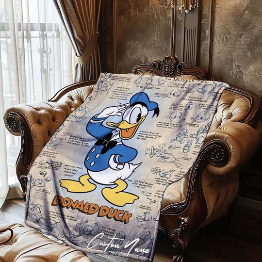 Discover Halloween Blanket Gift Blanket Donald Duck Custom Name Blanket Throw Flannel Blanket Personalized Birthday Gift.