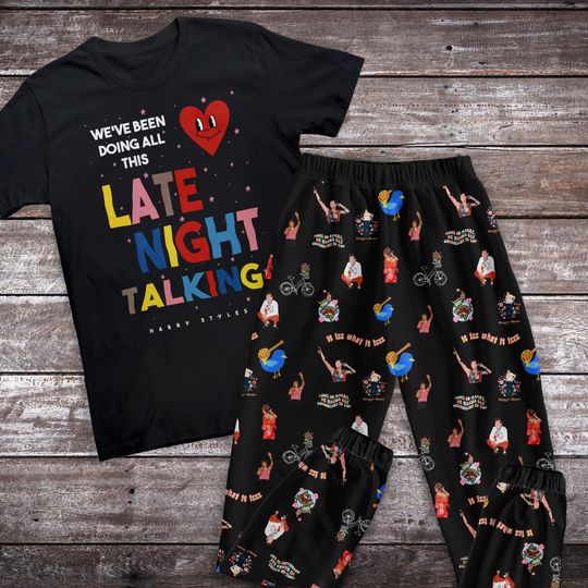 Discover Late Night Talking Pajamas Set, Family Pajamas, Family Christmas Pajamas Set.