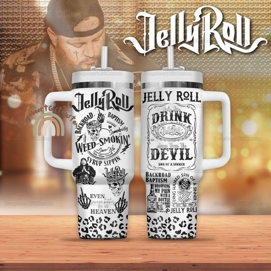 Jelly Roll 40oz Tumbler, Jelly Roll 2024 Tour Tumbler Cup, Jelly Roll Merch, Jelly Roll Insulated Tumbler, Country Music Fan Gift