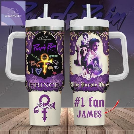 Discover Custom Prince Purple 40oz Tumbler, Prince Singer Tumbler Cup, Prince Rain Tumbler, Stainless Steel Tumbler, Personalized Tumbler
