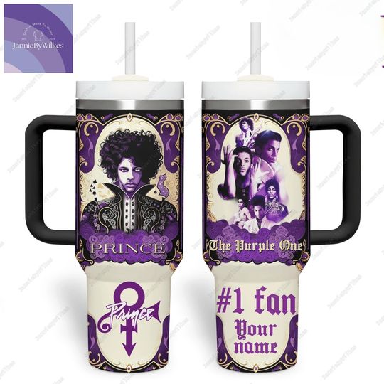 Discover Personalized Prince Purple 40oz Tumbler, Prince Rain Tumbler, Prince Singer Tumbler Cup, Stainless Steel Tumbler, Gifts For Prince Fans