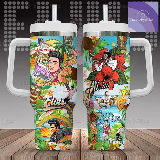Discover Elvis Presley 40oz Tumbler, King Of Rock And Roll Tumbler, Stainless Steel Tumbler, Elvis Tumbler Cup, Elvis King Tumbler, Elvis Gift