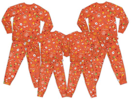 Cute Halloween Long Sleeve Two Piece Pajama, Spooky Season Family Pajamas Set