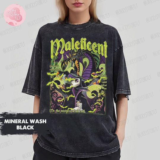 Discover Comfort Colors Vintage Maleficent Disney Villains Shirt, Bad Witches Club, Disney Funny Villain Era Shirt, Maleficent Shirt, Evil Queen Tee