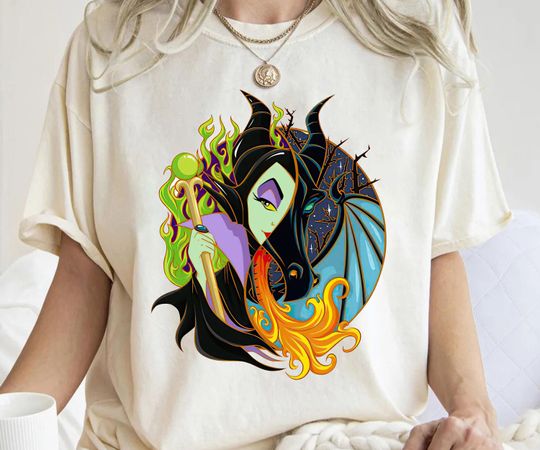 Discover Disney Villains Maleficent Sleeping Beauty T-Shirt, Maleficent Dragon Shirt, Disneyland Family Party Gift 2024, Disneyland Trip Outfits