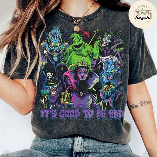 Discover It's Good To Be Bad Disney Villains Shirt, Oogie Boogie Bash Disney Halloween Shirt, Maleficent Evil Queen Ursula Jafar Hades, Evil Friends