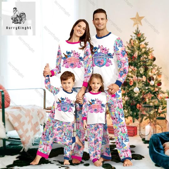 Christmas Stitch And Angel Pajamas Family, Lilo Stitch Pajamas