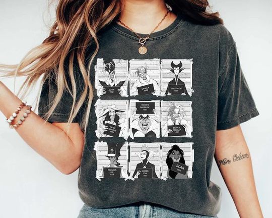 Discover Comfort Colors Disney Villain Halloween T-Shirt - Spooky and Stylish Design - Perfect for Halloween Celebrations, Featuring Iconic Villains