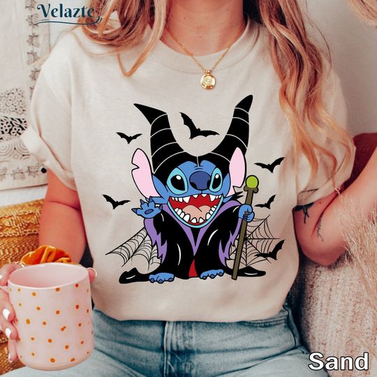 Discover Disney Stitch Maleficent Halloween Shirt, Stitch Maleficent Halloween Shirt, Disney Comfort Colors Shirt, Disney Family Halloween Shirt