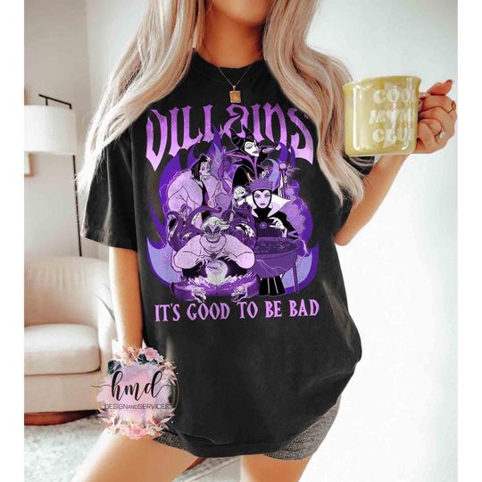 Disney Villains It's Good To Be Bad Bootleg Shirts, Evil Queen, Maleficent, Scar, Hades, Chernabog, Disneyland Halloween Family 2024 Trip