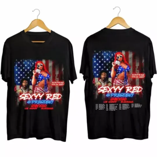 Discover Sexyy Red - 4 President Tour 2024 Shirt  Sexyy Red Rap Tour 2024 T-shirt