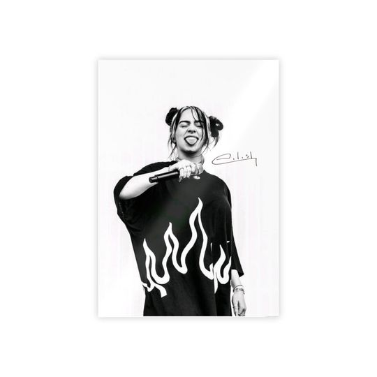 Discover Authentic Signature Billie Eilish Poster Vertical Glossy Finishing