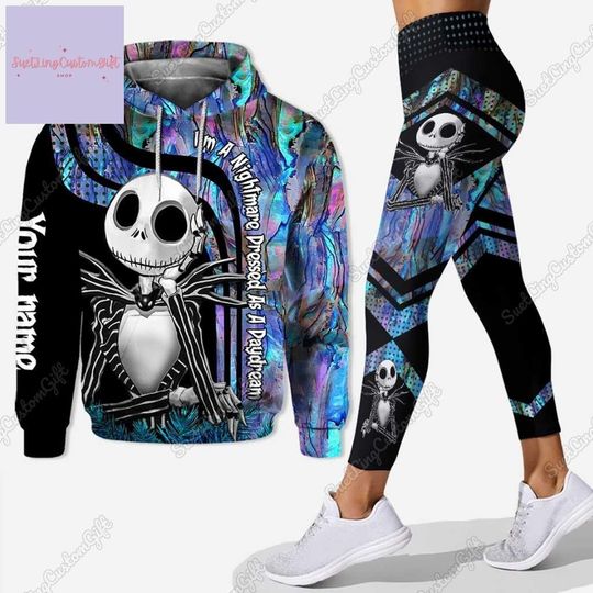 Discover Custom Jack Skellington Hoodie And Leggings, Jack Skellington 3D Hoodie, Nightmare Before Christmas Hoodie, Movie Hoodie,Halloween Gift