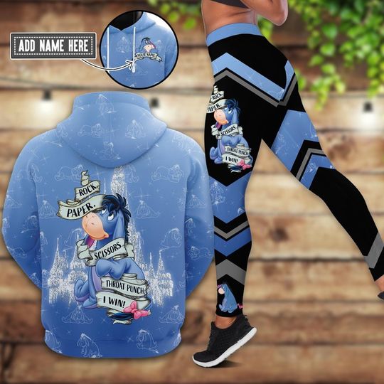 Custom Eeyore Hoodie And Leggings, Rock Paper Scissors Throat Punch I Win Shirt, Disney Castle Hoodie, Winnie Pooh Shirt, Cartoon Movie
