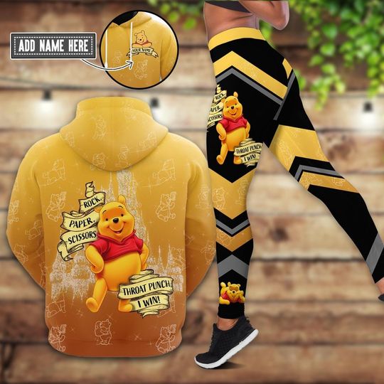 Discover Custom Pooh Hoodie And Leggings, Rock Paper Scissors Throat Punch I Win Shirt, Disney Castle Hoodie, Winnie Pooh Shirt, Cartoon Movie