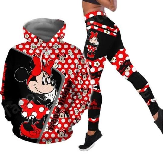 Discover Minnie Mouse Hoodie And Leggings, Disneyland Womens Leggings, Disney Hoodies For Women, Cute Cartoon Hoodie, Birthday Gifts For Her