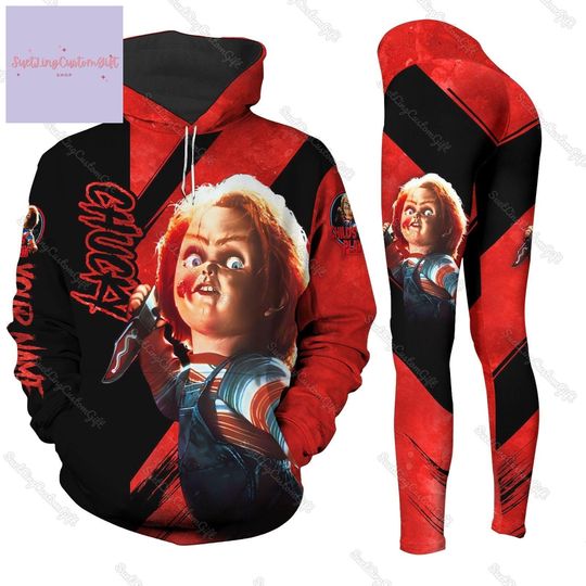 Halloween Chucky Hoodie And Leggings, Custom Chucky Hoodie 3D, Chucky Doll Hoodie, Leggings For Women, Horror Doll Hoodie, Movie Hoodie