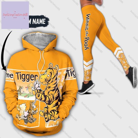 Custom Winnie The Pooh Tigger Hoodie And Leggings, Disney Tigger Hoodie, Disneyworld Disneyland Shirt, Magic Kingdom, Birthday Gifts
