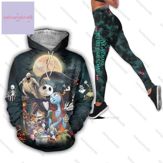 Halloween Jack Skellington Hoodie And Leggings, Nightmare Before Christmas Hoodie, Disney Movie Shirt, Jack Sally Oogie Boogie Shirt