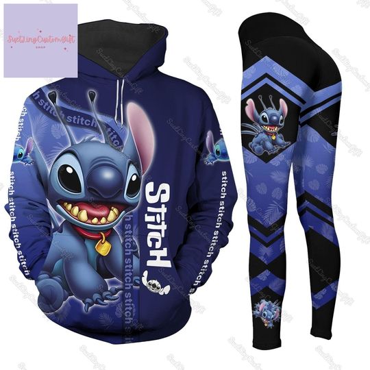 Disney Stitch Hoodie And Leggings, Cute Stitch Hoodie 3D, Women Leggings, Stitch Shirt, Lilo And Stitch Hoodie, Movie Cartoon Shirt