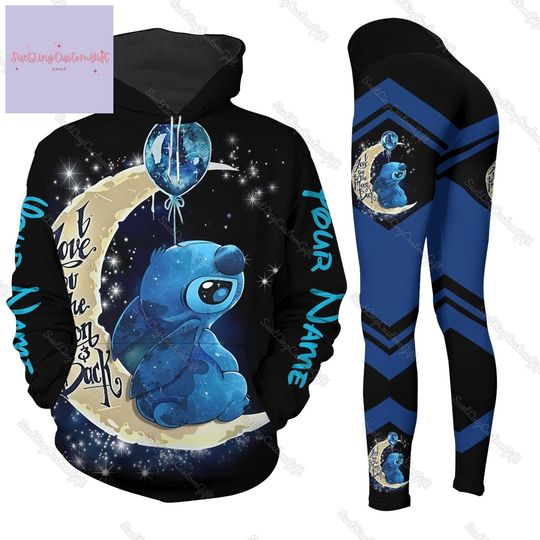 Discover Custom Stitch Hoodie, Stitch Leggings, I Love You The Moon And Back Stitch Shirt, Lilo And Stitch Hoodie, Movie Cartoon Disney Hoodie