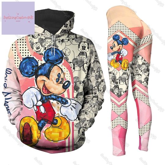 Discover Custom Mickey Hoodie And Leggings, Mickey Mouse Hoodies, Disney 3D Hoodie, Leggings For Women, Movie Cartoon Shirt, Mickey Lover Gifts