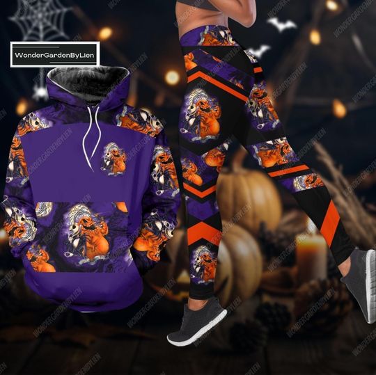 Halloween Oogie Boogie Hoodie, Jack Skellington Costume, Halloween All Over Print Tee, Disneyland Halloween Party Family Gift, Legging
