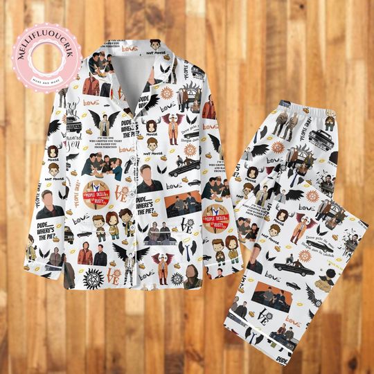 Halloween Supernatural Pajamas Set, Dean Winchester Vintage Shirt