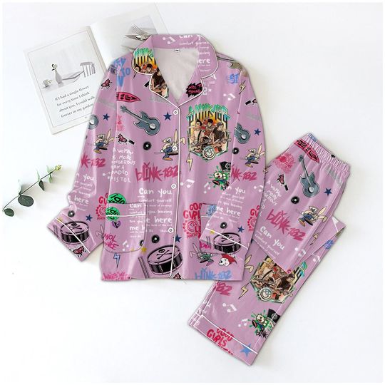 B182 Pajamas Set, B182 Tour Pajamas Pants, Rock And Roll Concert Women Pajamas
