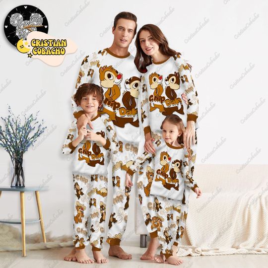 Halloween Chip And Dale Pajamas, Chip N Dale Pajamas, Disney Chip N Dale Pajamas Pants