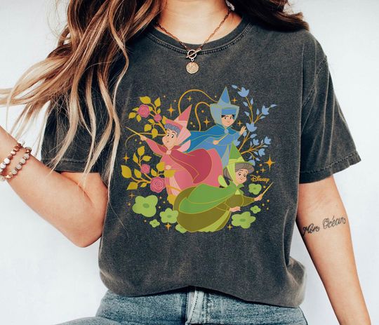 Flora Fauna and Merryweather Fairy Shirt, Sleeping Beauty T-shirt, Disney Fairy Godmothers Tee, Family Vacation, Disneyland Trip