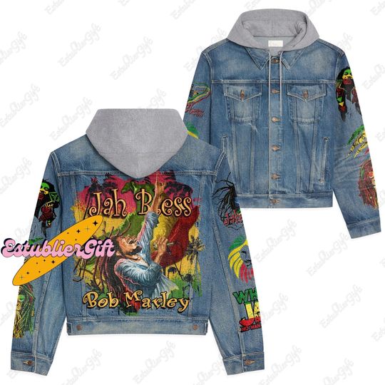 Bob Marley Youth Jacket, Bob Marley Denim Jacket, Bob Marleyk Jacket, Bob Marley Jean Jacket, Bob Marley Gift, Music Lover Gift