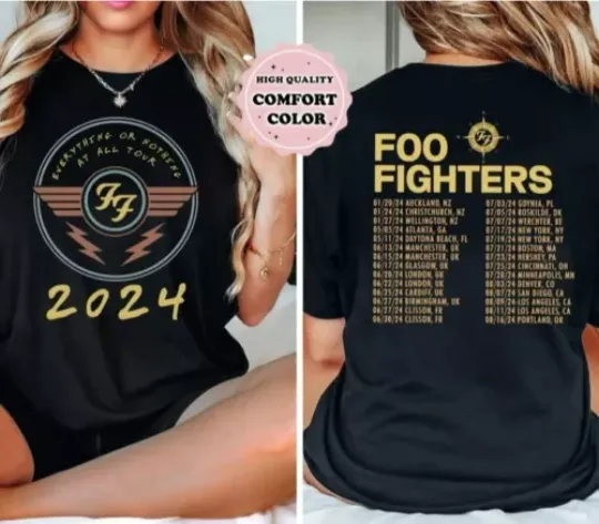 Discover FF Band Fighters US Tour 2024 Shirt, World Tour Concert T-Shirt