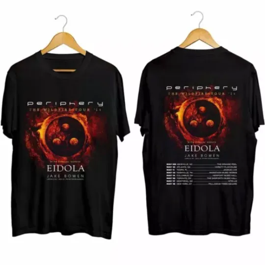 Discover Periphery The Wildfire Tour 2024 Shirt, Periphery Band Fan T Shirt
