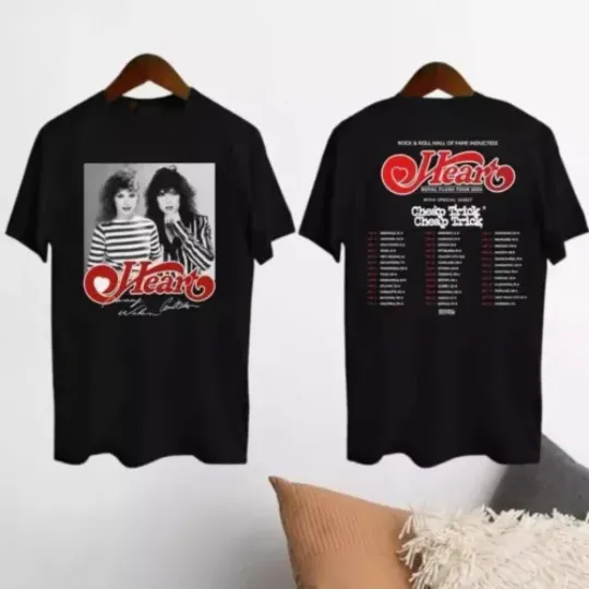 Discover Concert T-shirt Men Women Heart Band Royal Flush Tour 2024 Tour, Heart Rock Band